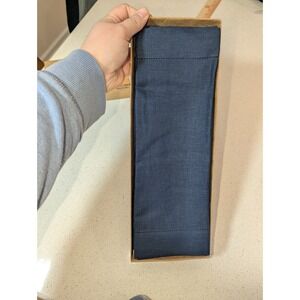 Solino Home Navy Blue Hemstitch 100% Linen Placemats Set of 4 14x19 open box